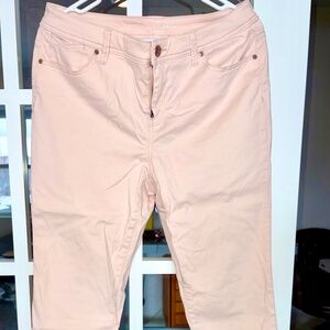hico's The Platinum Crop Pants Pink Size 1P Petite Mid Rise Stretch